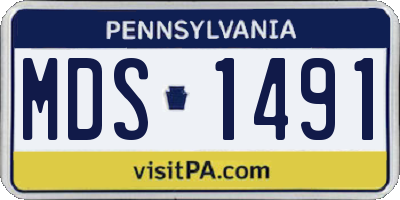 PA license plate MDS1491