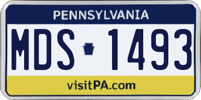 PA license plate MDS1493