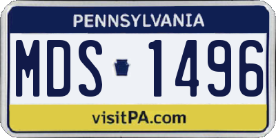 PA license plate MDS1496