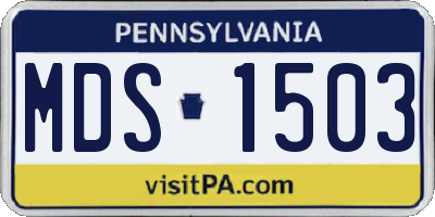 PA license plate MDS1503