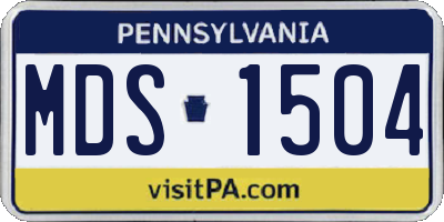 PA license plate MDS1504