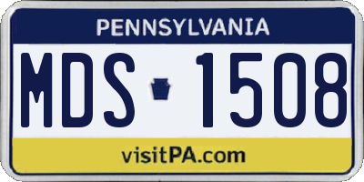 PA license plate MDS1508