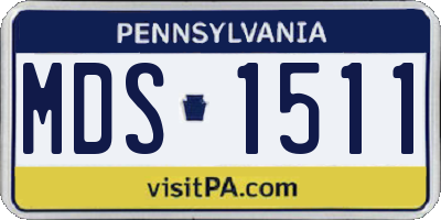 PA license plate MDS1511