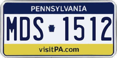 PA license plate MDS1512