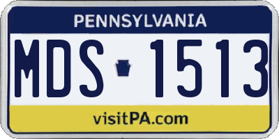 PA license plate MDS1513