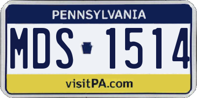 PA license plate MDS1514