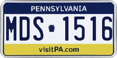 PA license plate MDS1516