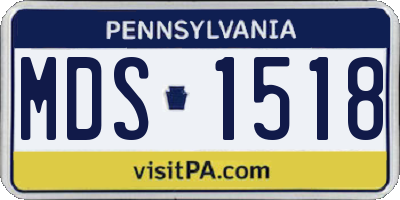 PA license plate MDS1518