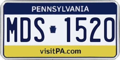 PA license plate MDS1520
