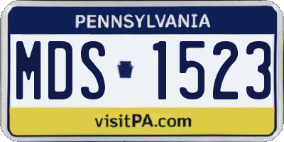 PA license plate MDS1523