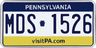 PA license plate MDS1526