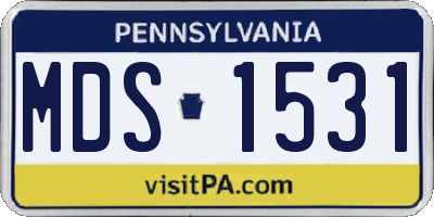 PA license plate MDS1531