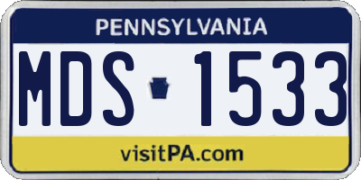PA license plate MDS1533