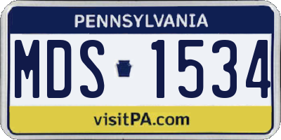 PA license plate MDS1534