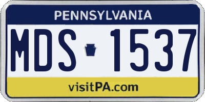 PA license plate MDS1537