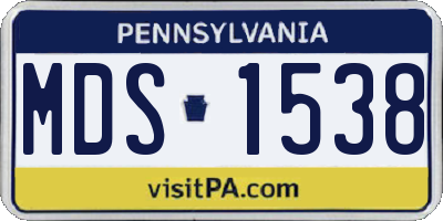 PA license plate MDS1538