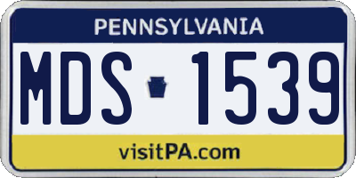 PA license plate MDS1539