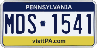 PA license plate MDS1541