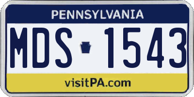 PA license plate MDS1543