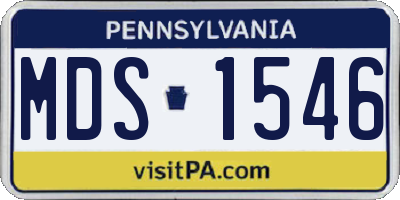 PA license plate MDS1546