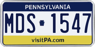 PA license plate MDS1547