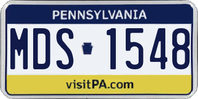 PA license plate MDS1548