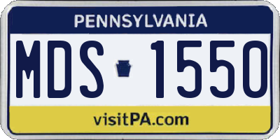 PA license plate MDS1550