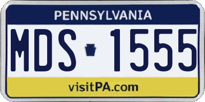 PA license plate MDS1555