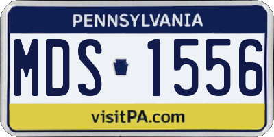 PA license plate MDS1556