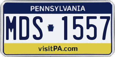 PA license plate MDS1557