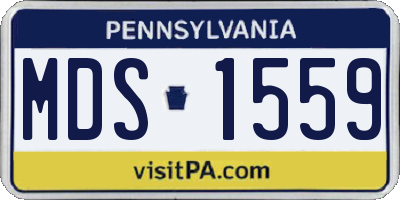 PA license plate MDS1559