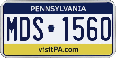 PA license plate MDS1560