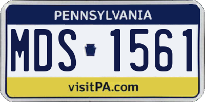 PA license plate MDS1561