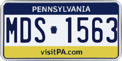 PA license plate MDS1563