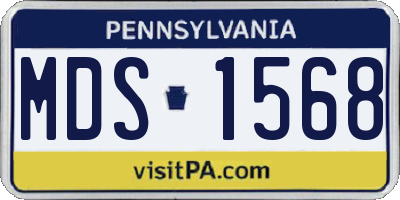 PA license plate MDS1568