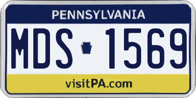 PA license plate MDS1569