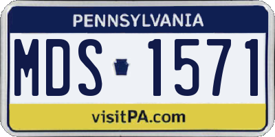 PA license plate MDS1571