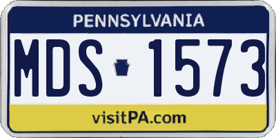 PA license plate MDS1573