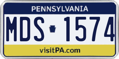 PA license plate MDS1574