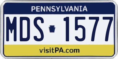 PA license plate MDS1577