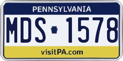 PA license plate MDS1578