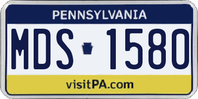 PA license plate MDS1580