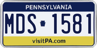 PA license plate MDS1581