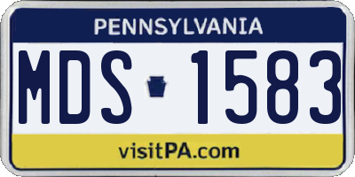 PA license plate MDS1583