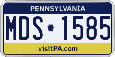 PA license plate MDS1585