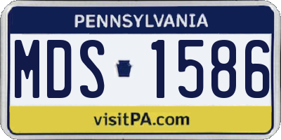PA license plate MDS1586