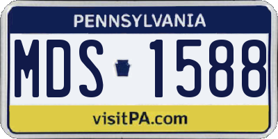 PA license plate MDS1588