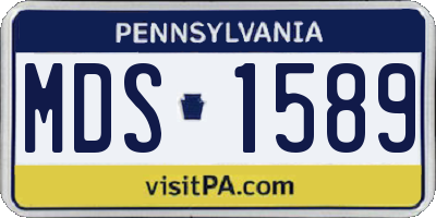 PA license plate MDS1589