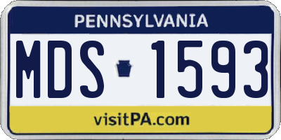 PA license plate MDS1593