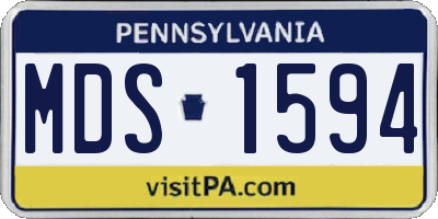 PA license plate MDS1594